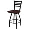 Holland Bar Stool Co 25" Swivel Counter Stool, Black Wrinkle, Dark Cherry Maple Seat X410 - alternate 1